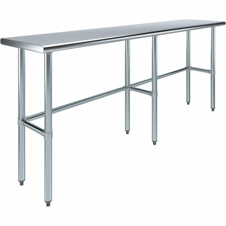 AMGOOD 18 in. x 84 in. Open Base Stainless Steel Metal Table WT-1884-RCB-Z